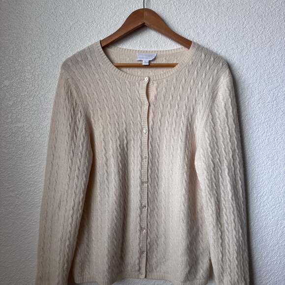 Charter Club Women's Long Sleeves Sweater Cardigan Size XL Cashmere - Picture 1 of 2